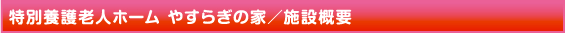 特別養護老人ホーム やすらぎの家　施設概要